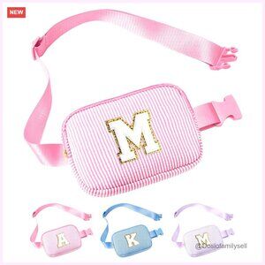 Personalized Initial Crossbody Fanny Pack Adjustable Strap Multi-Way Carry